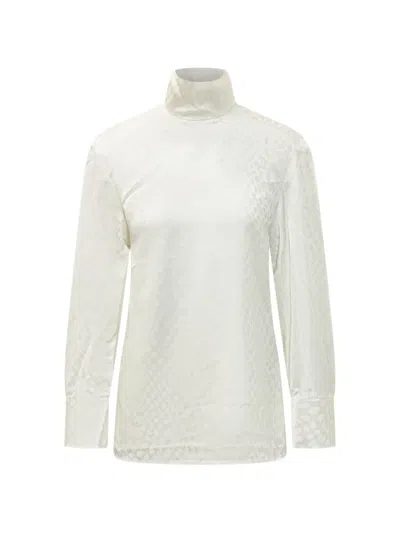 Iro Patterned-jacquard High-neck Blouse In White