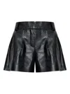 Iro Periz Pleated Leather Shorts In Black