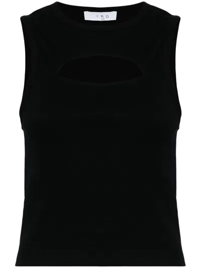 Iro Pina Cut-out Tank Top In Black