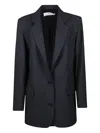 Iro Pinstripe Button Guilda Jacket In Blue