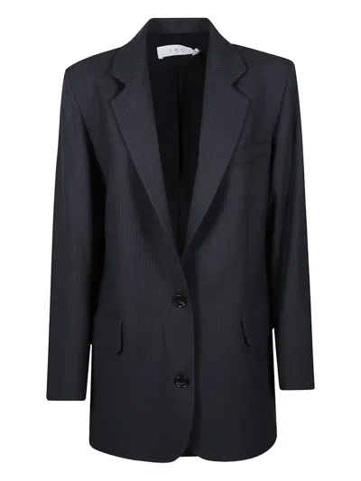 Iro Pinstripe Button Guilda Jacket In Blue