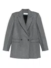 Iro Pinstripe Double-breasted Blazer In Gray