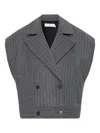 Iro Pinstripe Double-breasted Gilet In Gray