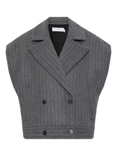 IRO PINSTRIPE DOUBLE-BREASTED GILET