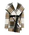 Iro Plaid Belted Jacket In Multi