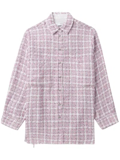 Iro Plaid-check Tweed Shirt In Pink