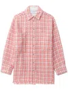 Iro Plaid-check Tweed Shirt In Pink
