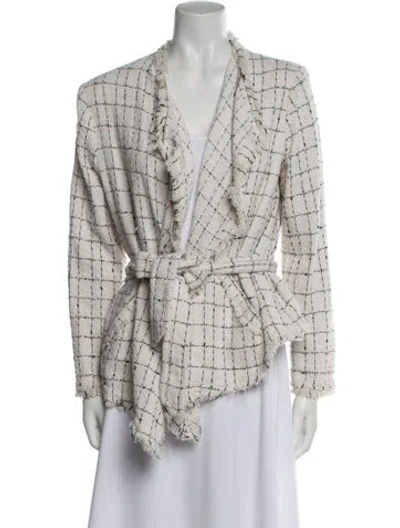 Pre-owned Iro Plaid Print Blazer In White