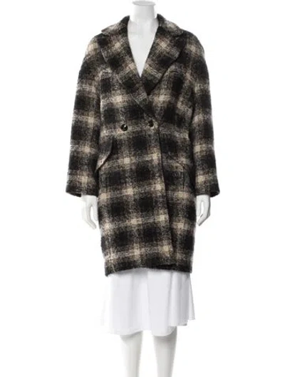 Pre-owned Iro Plaid Print Coat In Black