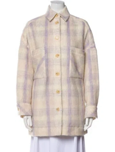 Pre-owned Iro Plaid Print Coat In Neutral