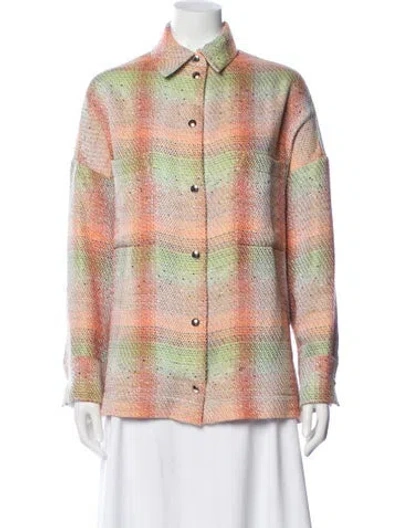 Pre-owned Iro Plaid Print Evening Jacket In Pink
