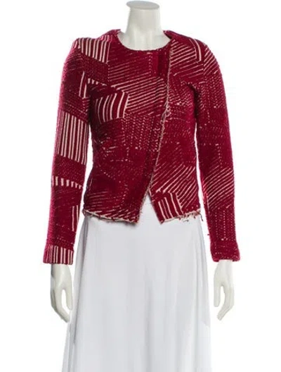 Pre-owned Iro Plaid Print Evening Jacket In Red