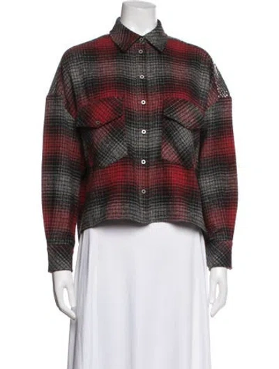 Pre-owned Iro Plaid Print Jacket In Red