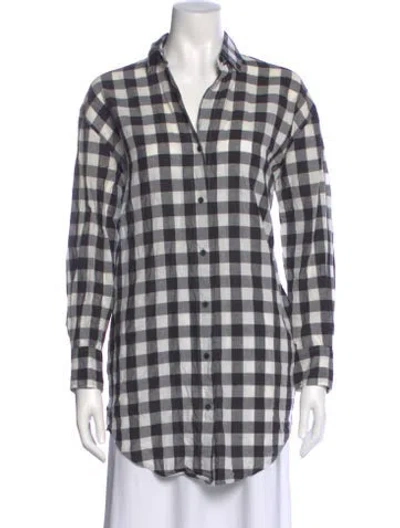 Pre-owned Iro Plaid Print Long Sleeve Button-up Top In Multi