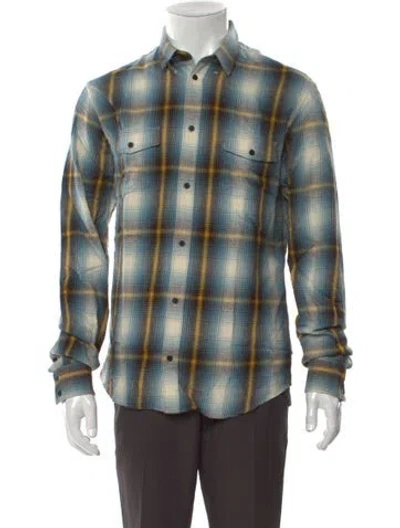 Pre-owned Iro Plaid Print Long Sleeve Shirt W/ Tags In Blue