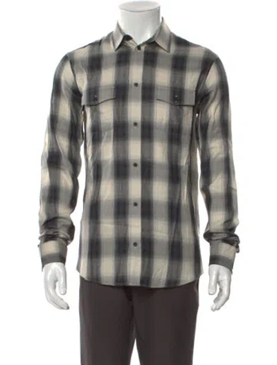 Pre-owned Iro Plaid Print Long Sleeve Shirt W/ Tags In Gray