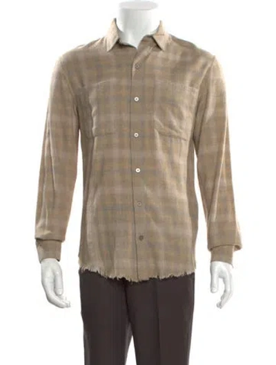 Pre-owned Iro Plaid Print Long Sleeve Shirt W/ Tags In Neutral
