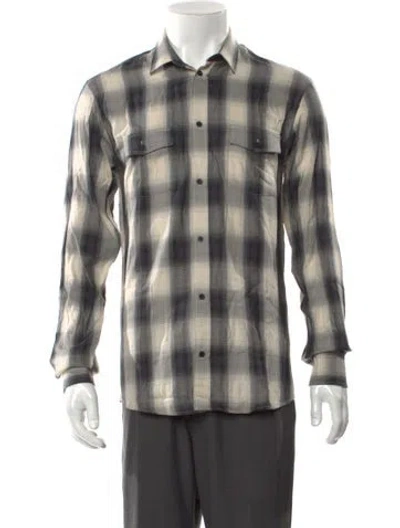 Pre-owned Iro Plaid Print Long Sleeve Western Shirt W/ Tags