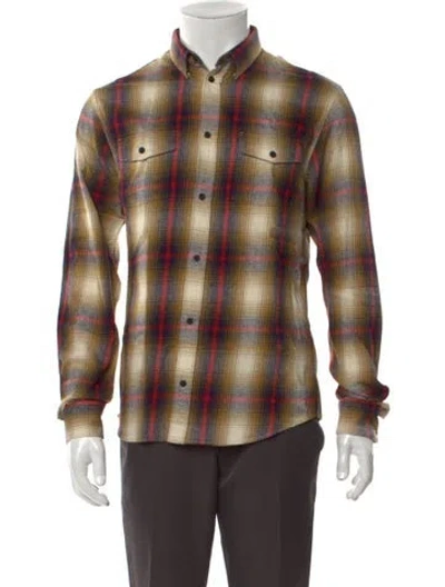 Pre-owned Iro Plaid Print Long Sleeve Western Shirt W/ Tags In Neutral