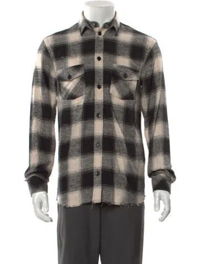 Pre-owned Iro Plaid Print Long Sleeve Western Shirt W/ Tags In Neutral