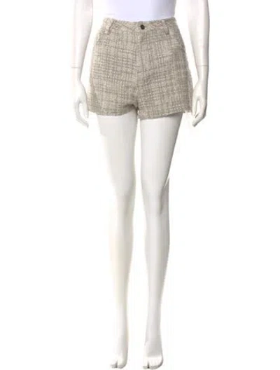 Pre-owned Iro Plaid Print Mini Shorts In Neutral
