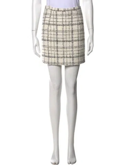 Pre-owned Iro Plaid Print Mini Skirt W/ Tags In White