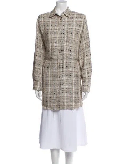 Pre-owned Iro Plaid Print Peacoat