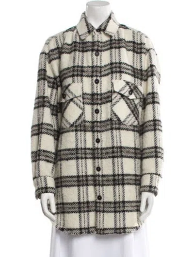Pre-owned Iro Plaid Print Peacoat In Multi