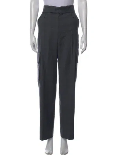 Pre-owned Iro Plaid Print Straight Leg Pants In Gray
