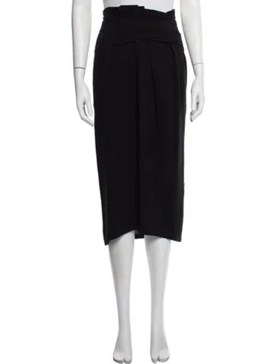 Pre-owned Iro Pleated Accents Midi Length Skirt In Black