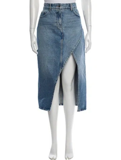 Pre-owned Iro Pleated Accents Midi Length Skirt In Blue