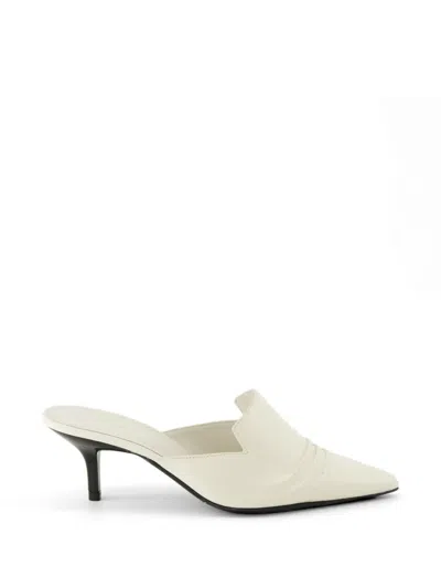 Iro Pleated Point-toe Mules In White