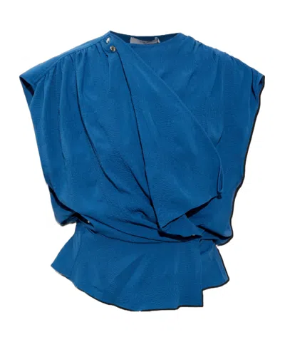 Iro Phanny Draped Blouse In Blue