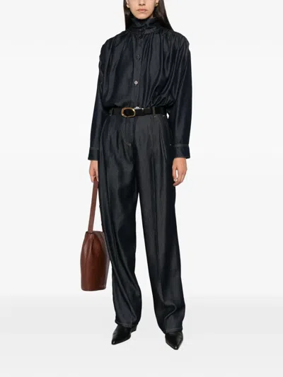 Iro Pleated Wide-leg Jeans In Blue