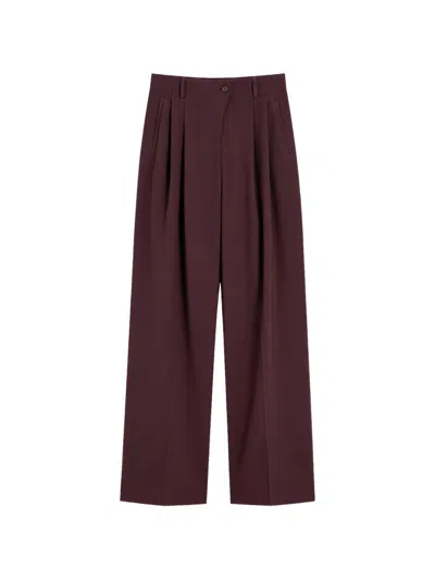 Iro Pleated Wide-leg Trousers In Purple