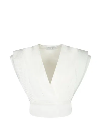 Iro Pleated Wrap Top In White