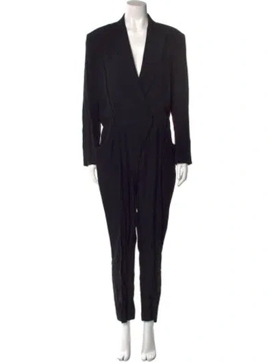 Pre-owned Iro Plunge Neckline Jumpsuit In Black