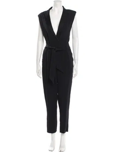 Pre-owned Iro Plunge Neckline Jumpsuit In Black