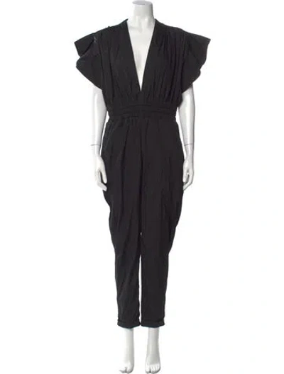 Pre-owned Iro Plunge Neckline Jumpsuit In Black