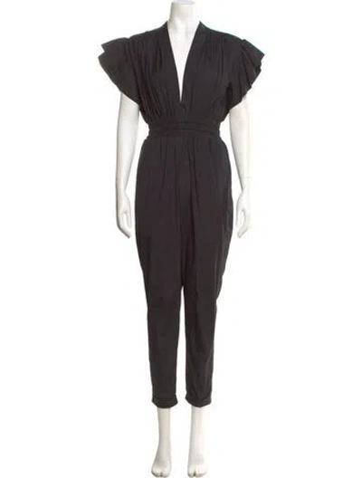 Pre-owned Iro Plunge Neckline Jumpsuit In Black