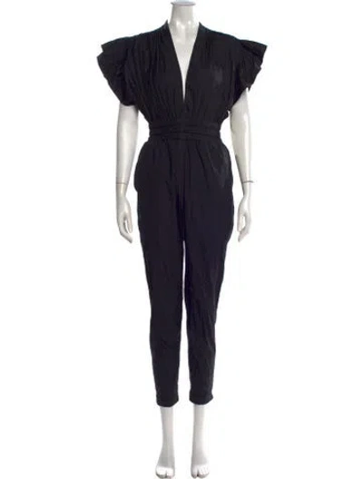 Pre-owned Iro Plunge Neckline Jumpsuit In Black