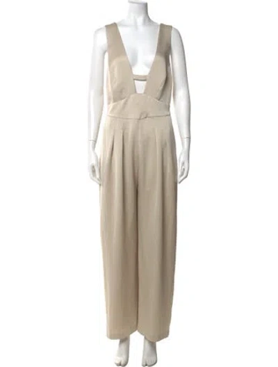 Pre-owned Iro Plunge Neckline Jumpsuit W/ Tags In Neutrals