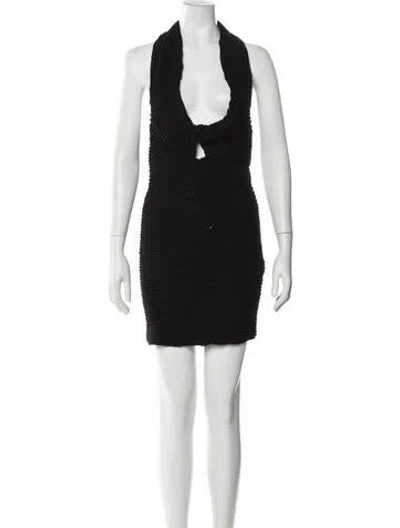 Pre-owned Iro Plunge Neckline Mini Dress In Black
