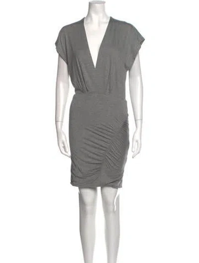 Pre-owned Iro Plunge Neckline Mini Dress In Gray