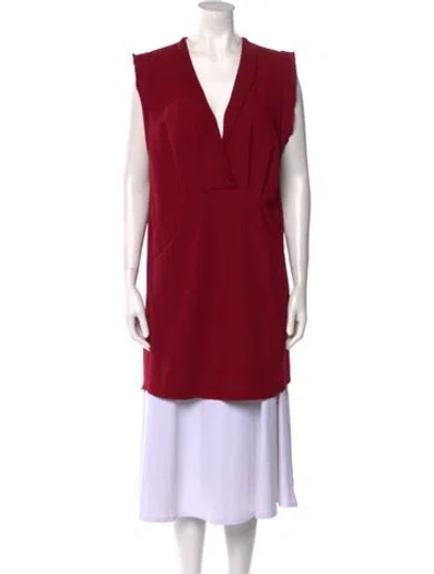 Pre-owned Iro Plunge Neckline Mini Dress In Red