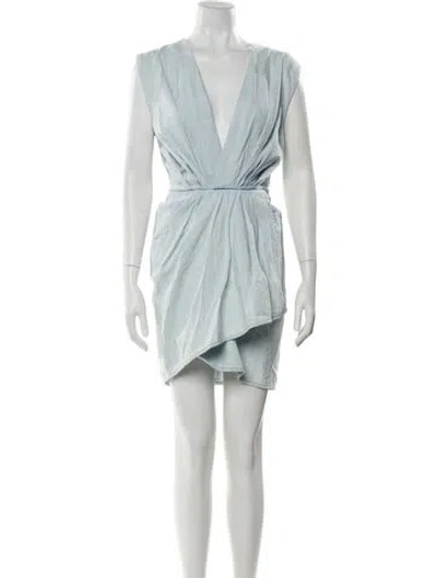 Pre-owned Iro Plunge Neckline Mini Dress W/ Tags In Blue