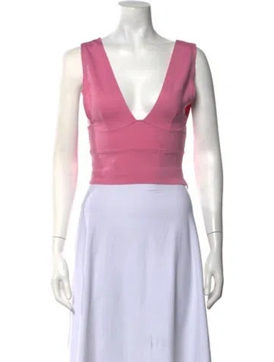 Pre-owned Iro Plunge Neckline Sleeveless Crop Top In White