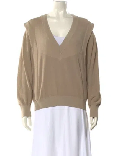 Pre-owned Iro Plunge Neckline Sweater In Neutral