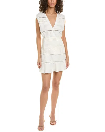 Iro Plunging Linen-blend Mini Dress In White