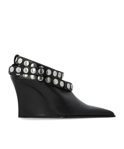 Iro Pointed-toe Wedge Heels In Black
